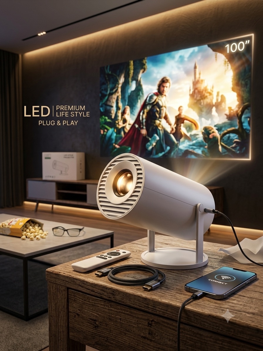LED Life Style Projector – Premium Multimedia Plug & Play Projector