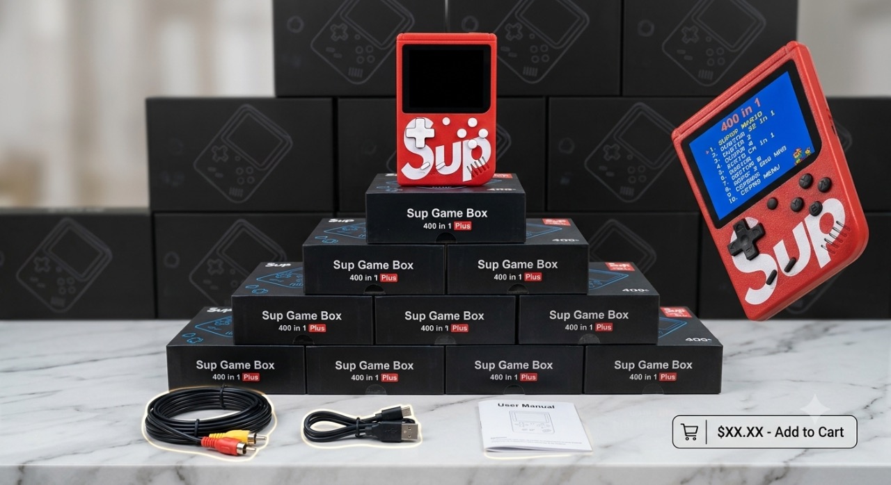 Sup Game Box 400 in 1 Plus Retro Handheld Game Console (Vibrant Red)